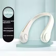 Multi-Powered, USB-Rechargeable, Portable Neck Fan